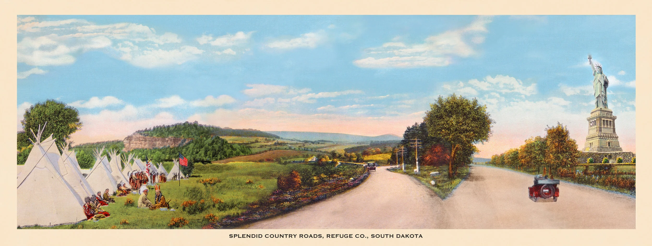 Judith G. Levy, Splendid County Roads, Refuge Co., South Dakota , Archival Digital Collage, Edition 4 of 10