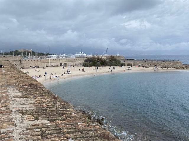 A beach in old town Antibes