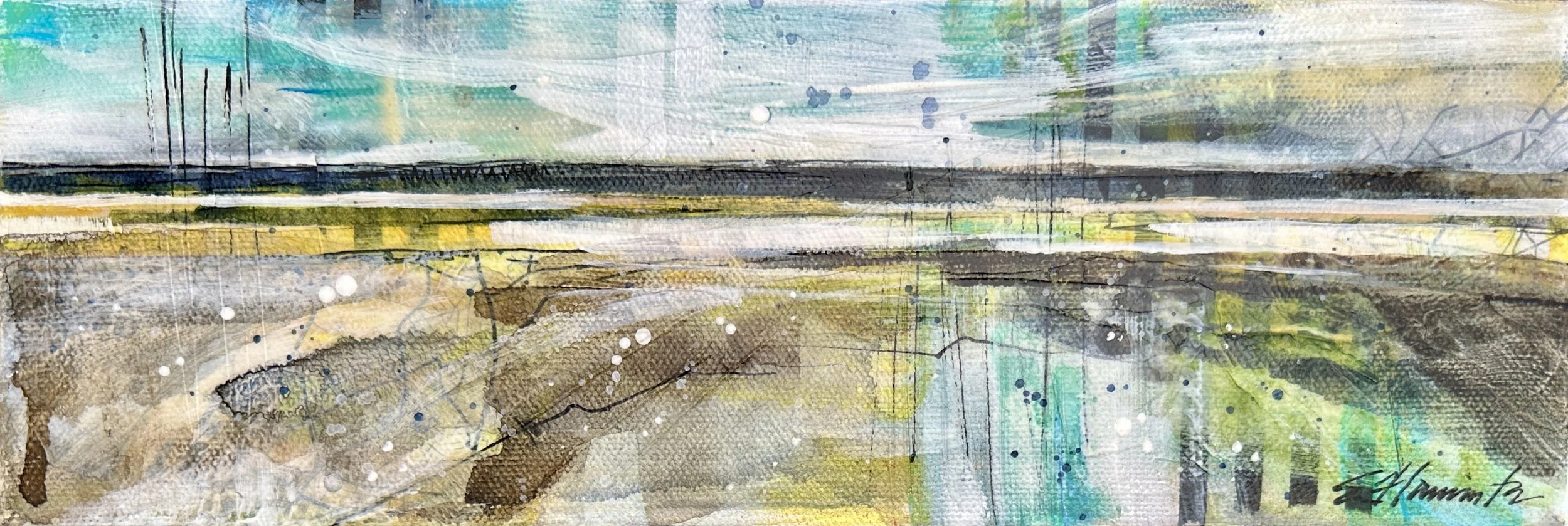 Elaine Florimonte - FlorimonteIPokedaHoleandWathcedItDrainOutIII4x12AcrylicCollageonCanvas190 (1).jpg