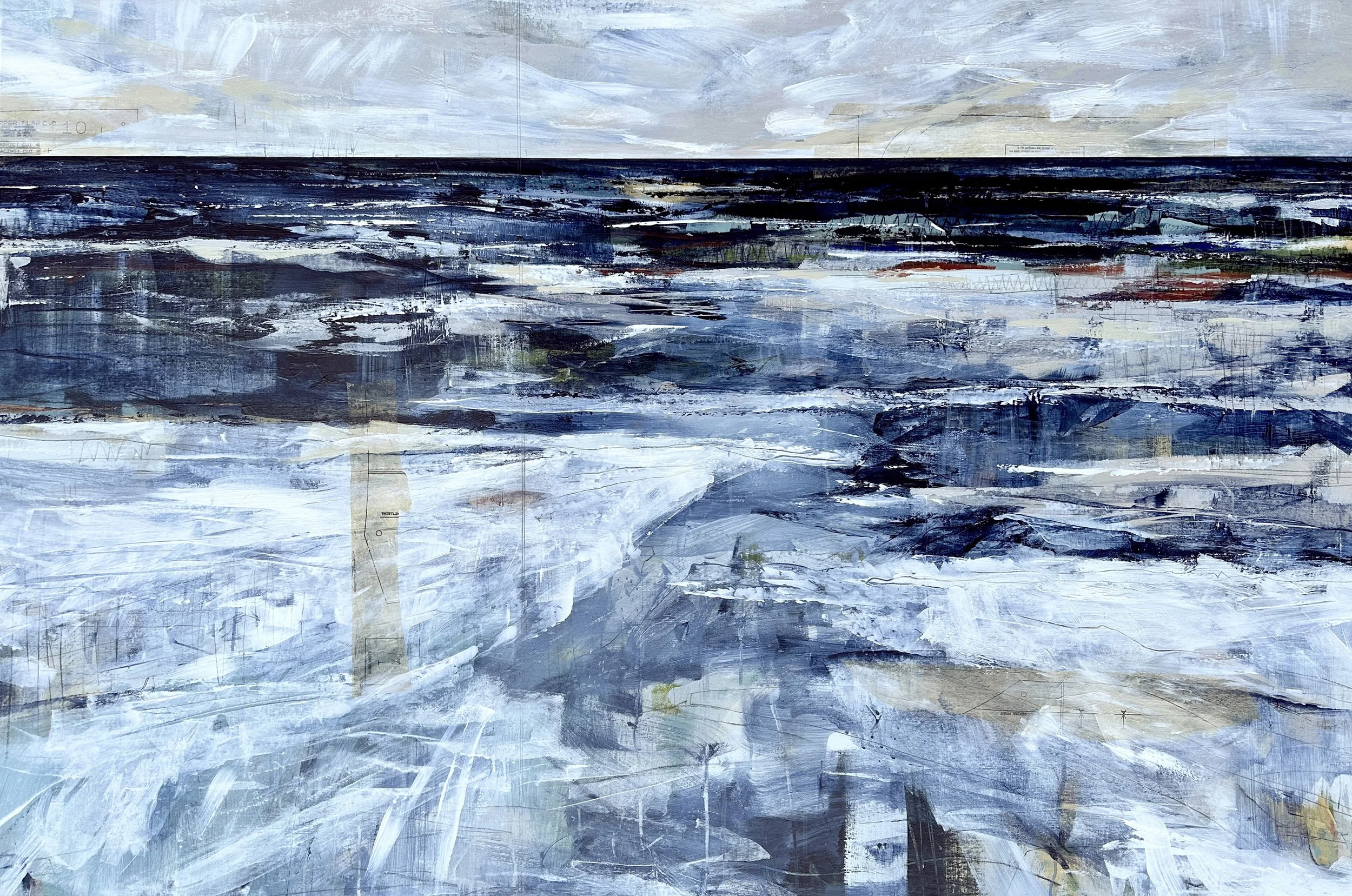 FLORIMONTE I Went in Seeking Clarity Acrylic Collage on Linen 40-X60- 6000 MD Elaine.jpg