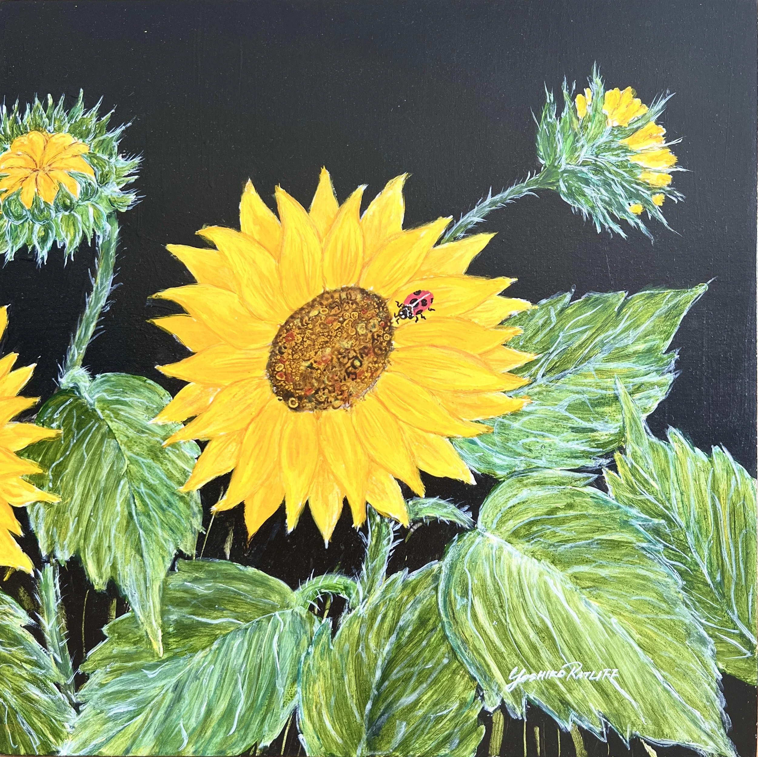 Sunflowers with Ladybug #2 Yoshiko Ratliff.jpg