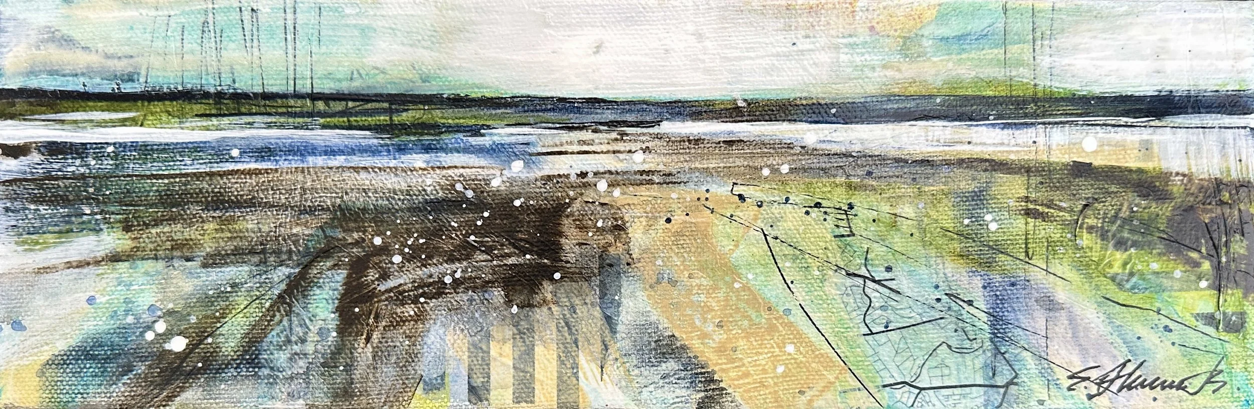 Elaine Florimonte - FlorimonteIPokedaHoleandWathcedItDrainOutII4x12AcrylicCollageonCanvas190 (1).jpg