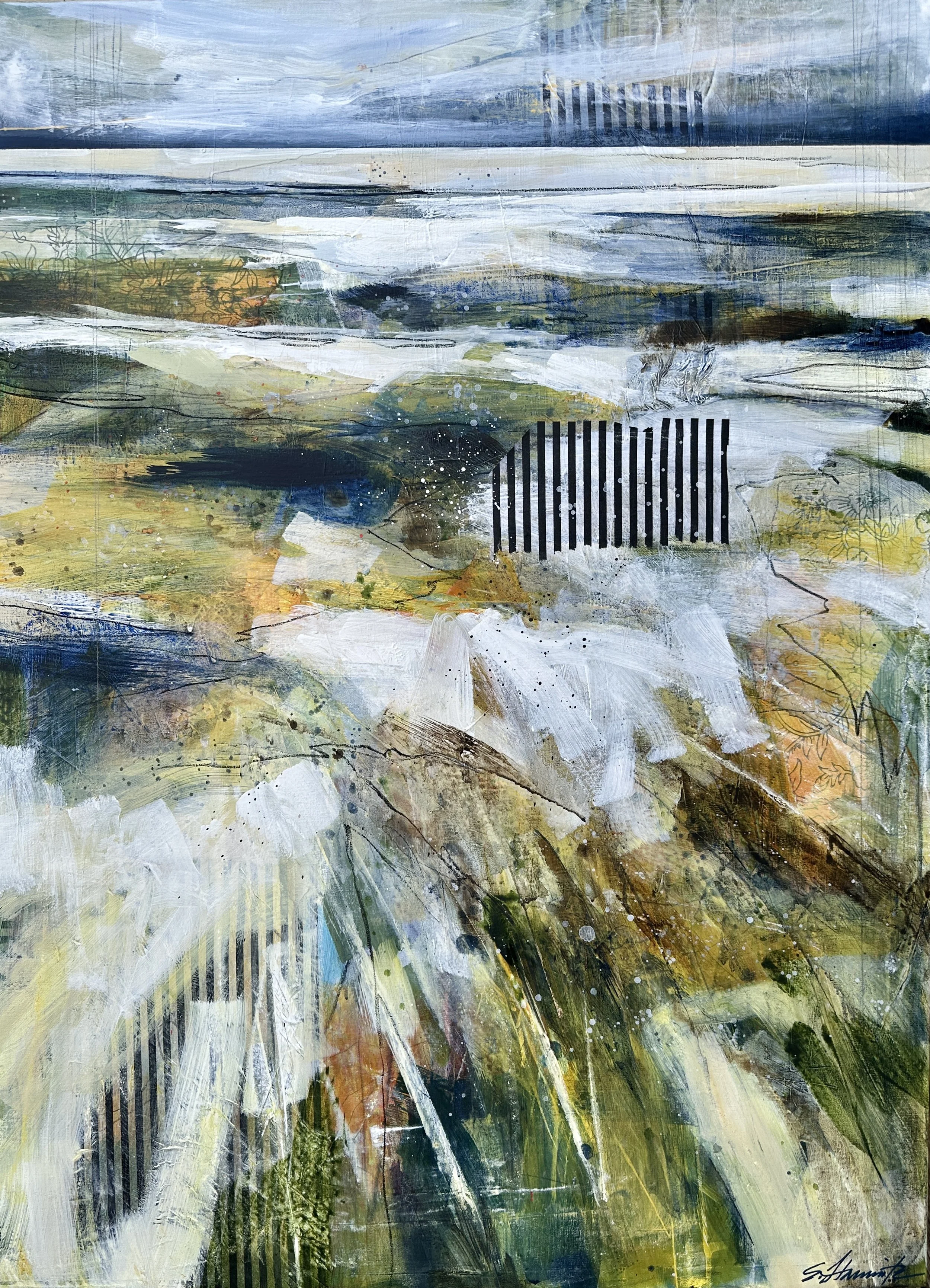 Elaine Florimonte - FlorimonteInTheCompanyofStrangers36x26AcrylicCollageonCanvas2000.JPG