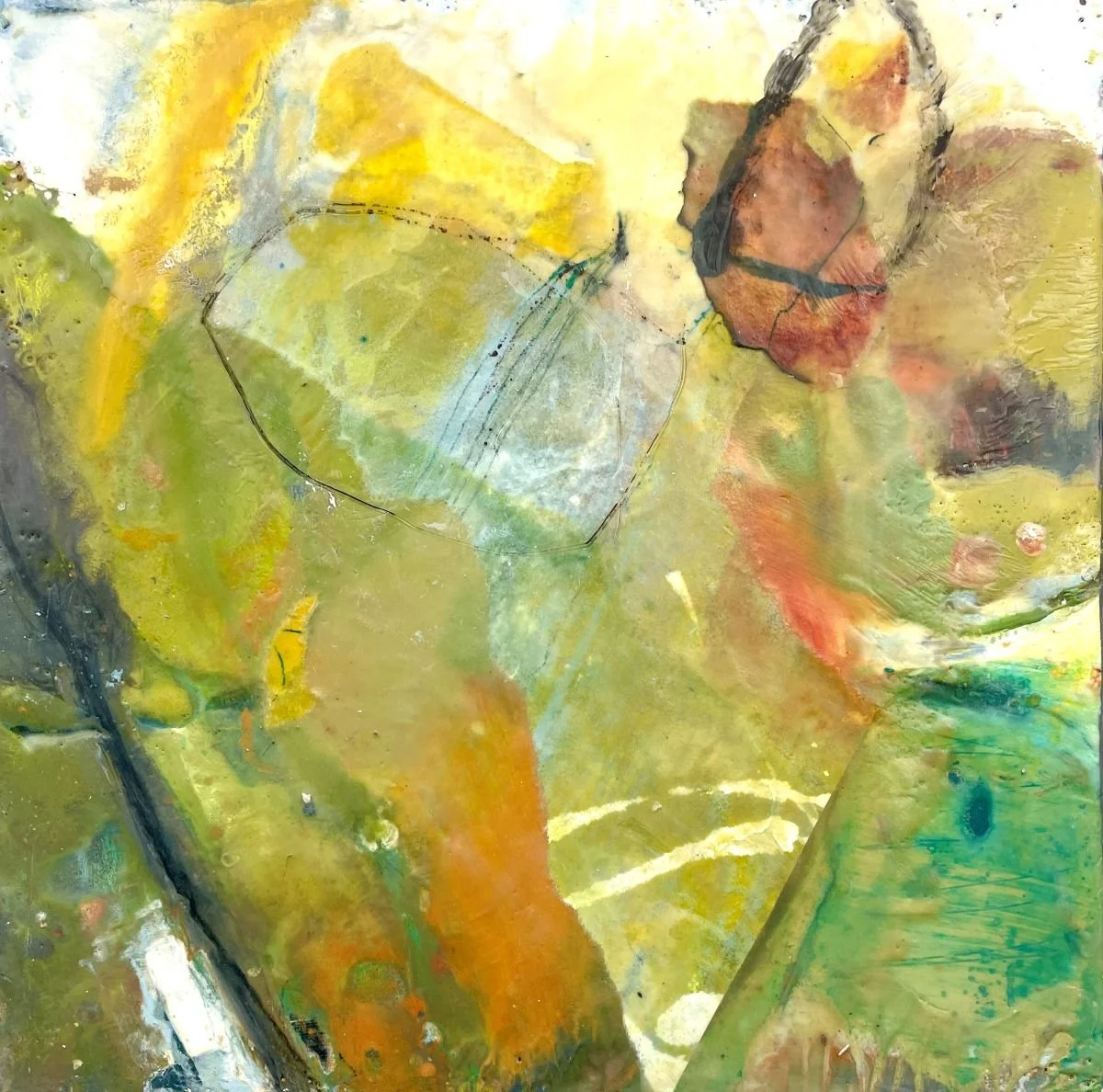 Where Still Water Dreams, 8x8, encaustic, astine Anne Stine.JPG