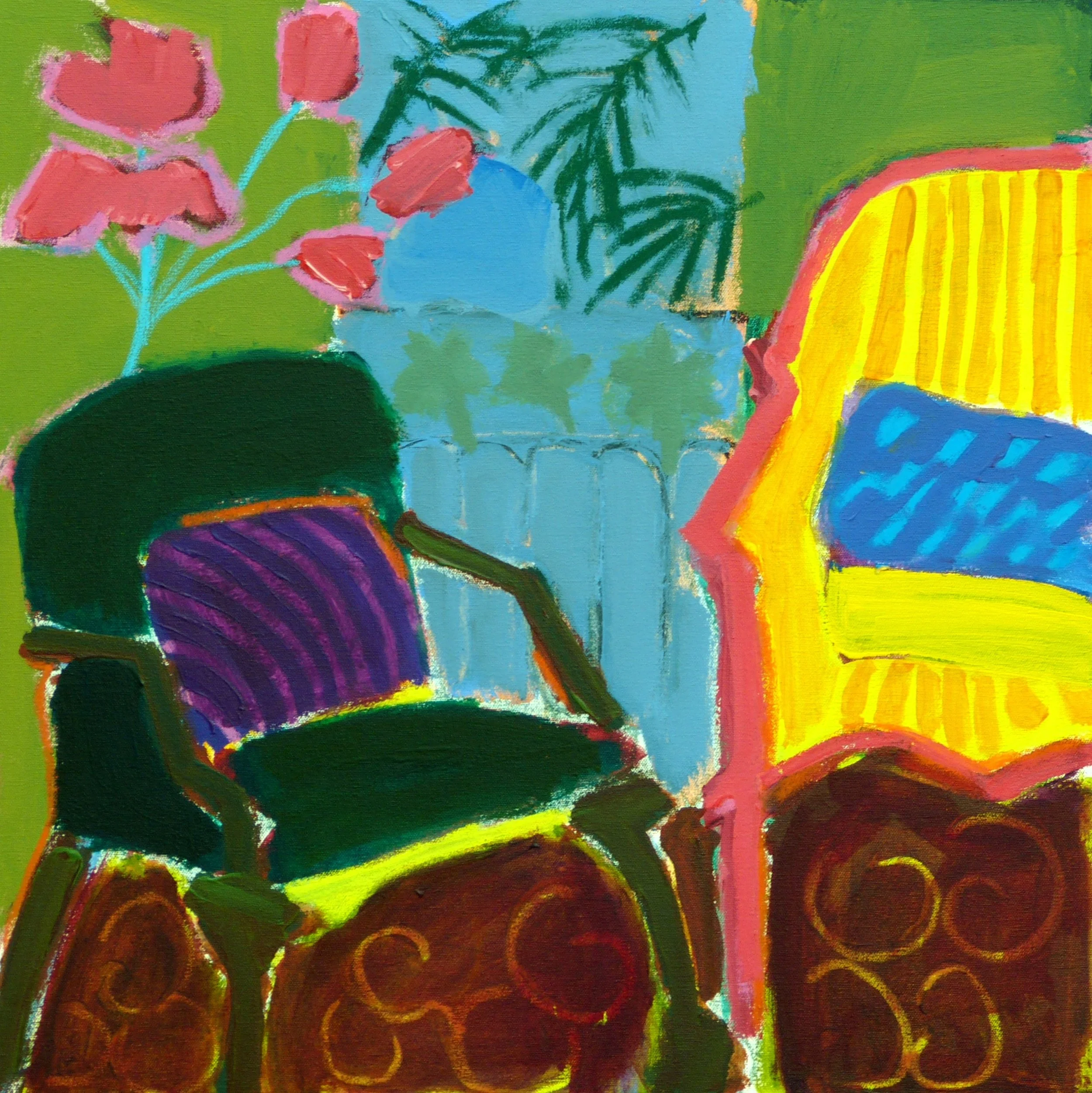 1789. Two Chairs 24x24 Linda Bankerd.JPG