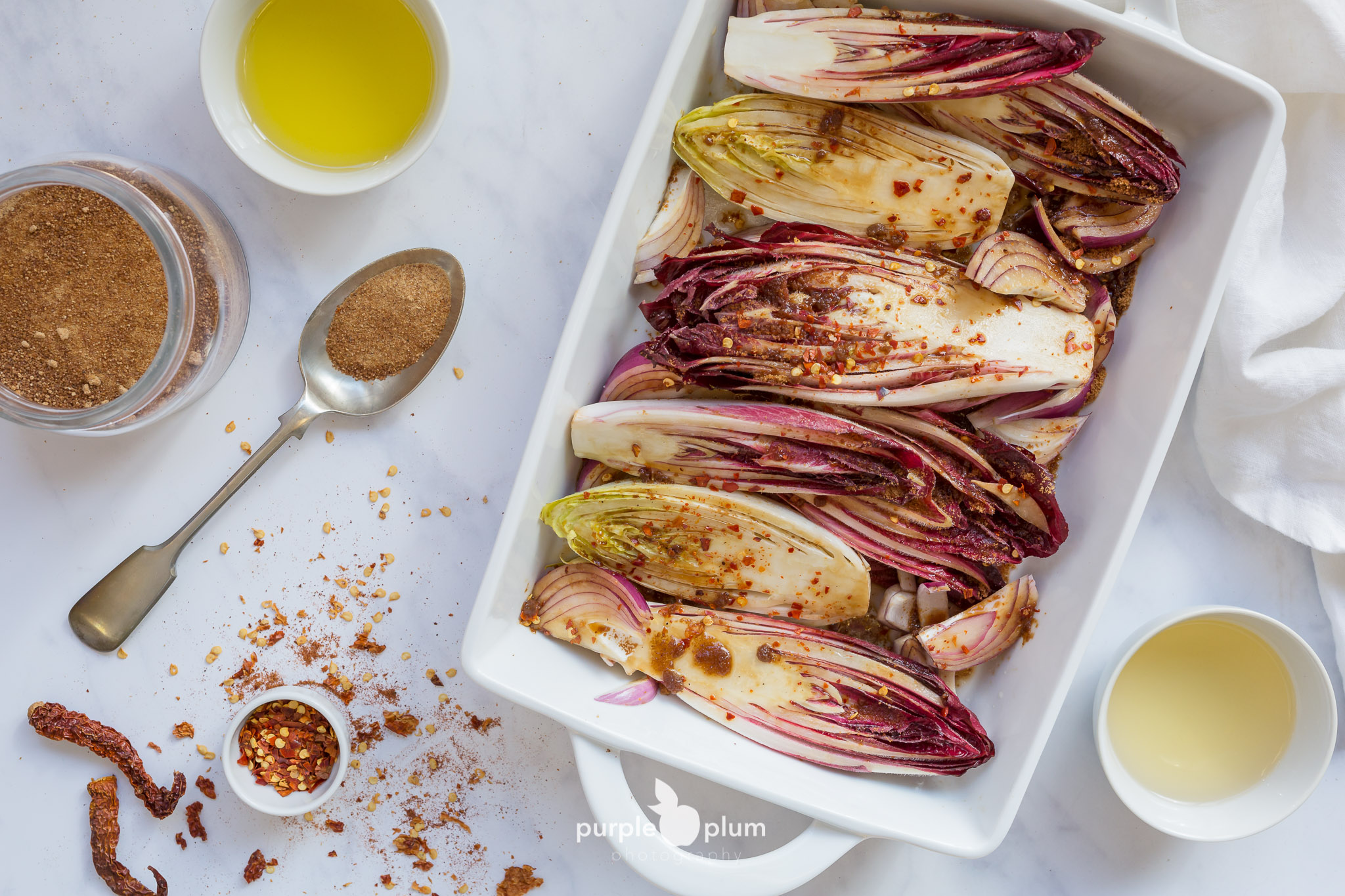 Baked Chicory with Caramelized Onions and Chilli