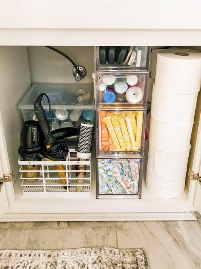 Under Bathroom Sink Storage Organization - My Mess Organized