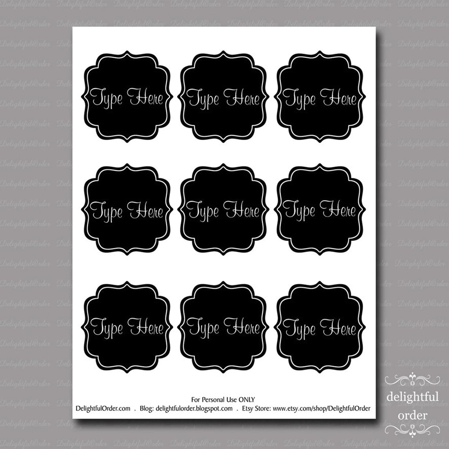 editable black labels delightful order