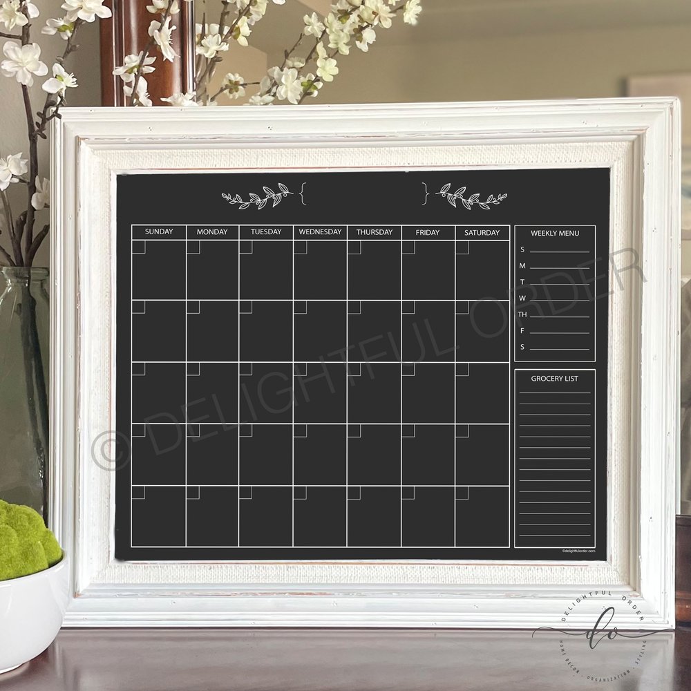 16x20 Black - Calendar Message Center - JPEG Digital/Printable File —  Delightful Order