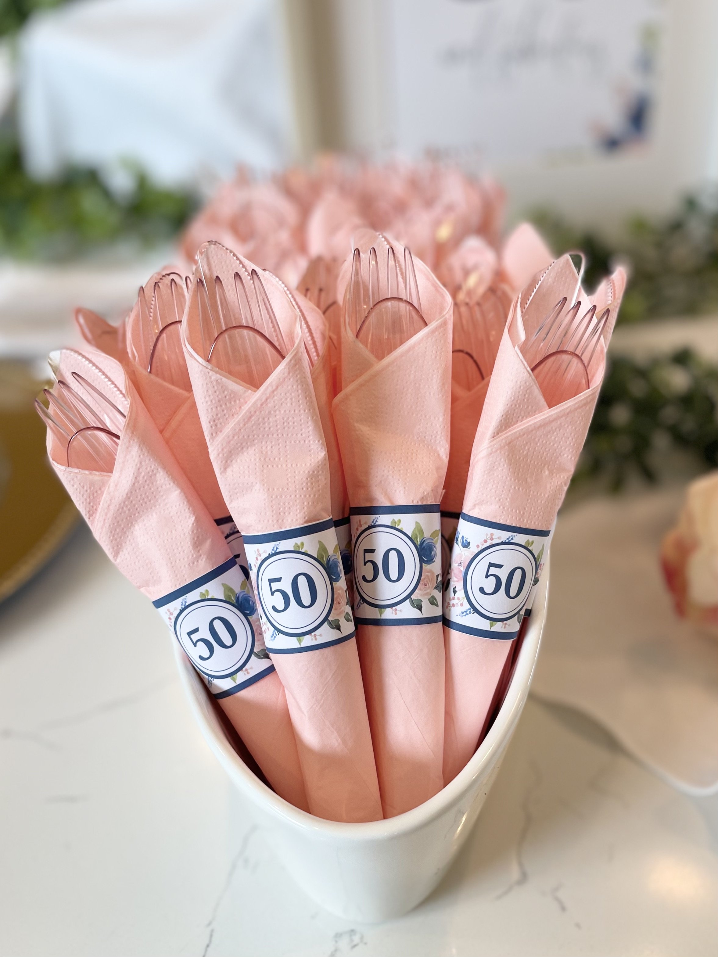 50th - Party Silverware Wrappers