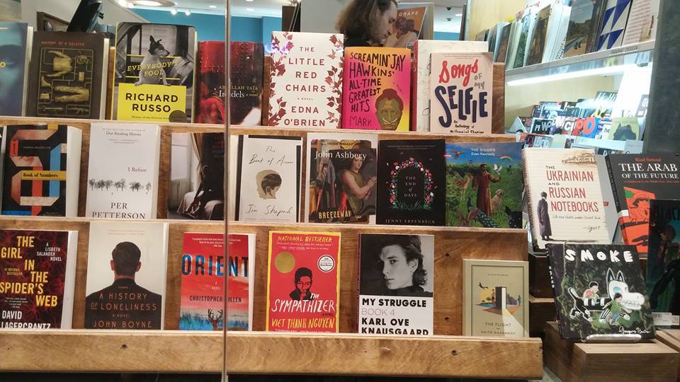 SONGS OF MY SELFIE in the front window at McNally Jackson (photo by Angela Sloan).