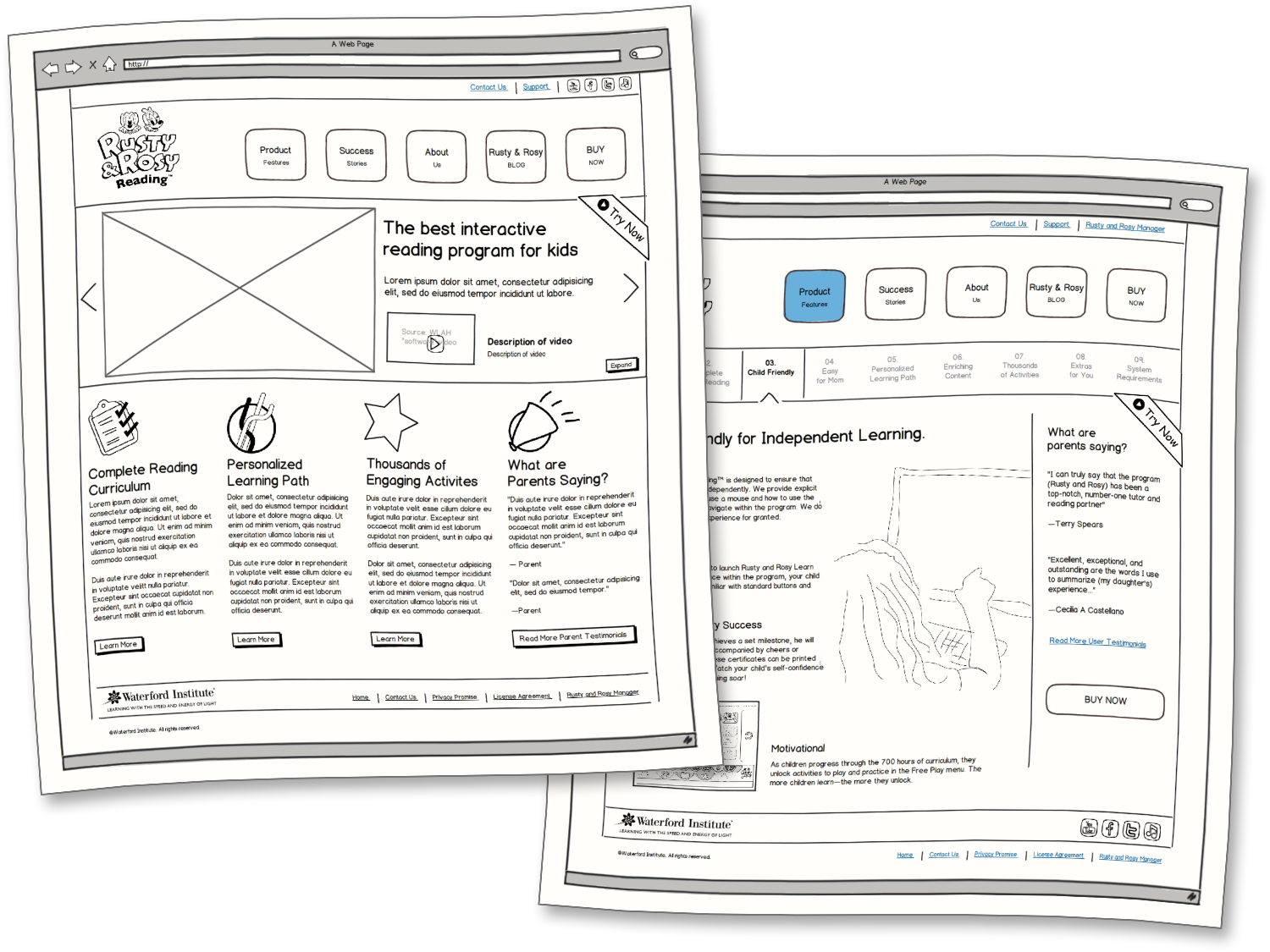 35 | 46 · Rusty & Rosy Reading Website Wireframes