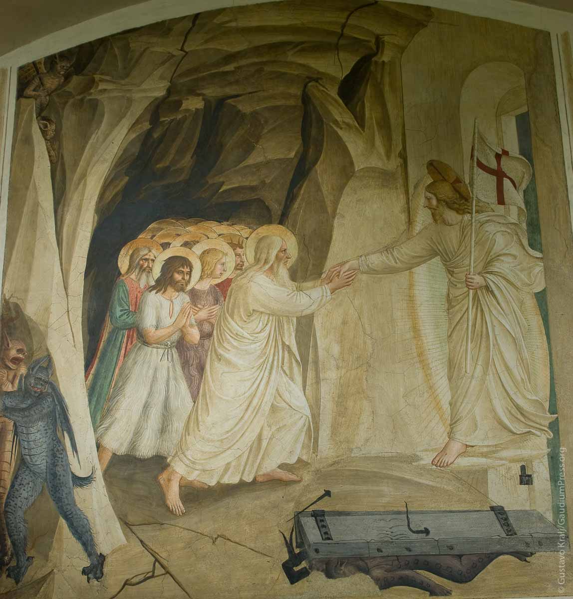 Jesus liberta a los Justos del Limbo. Fresco por Fra Angelico, Firenze. Foto: Gustavo Kralj/GaudiumpressImages.com