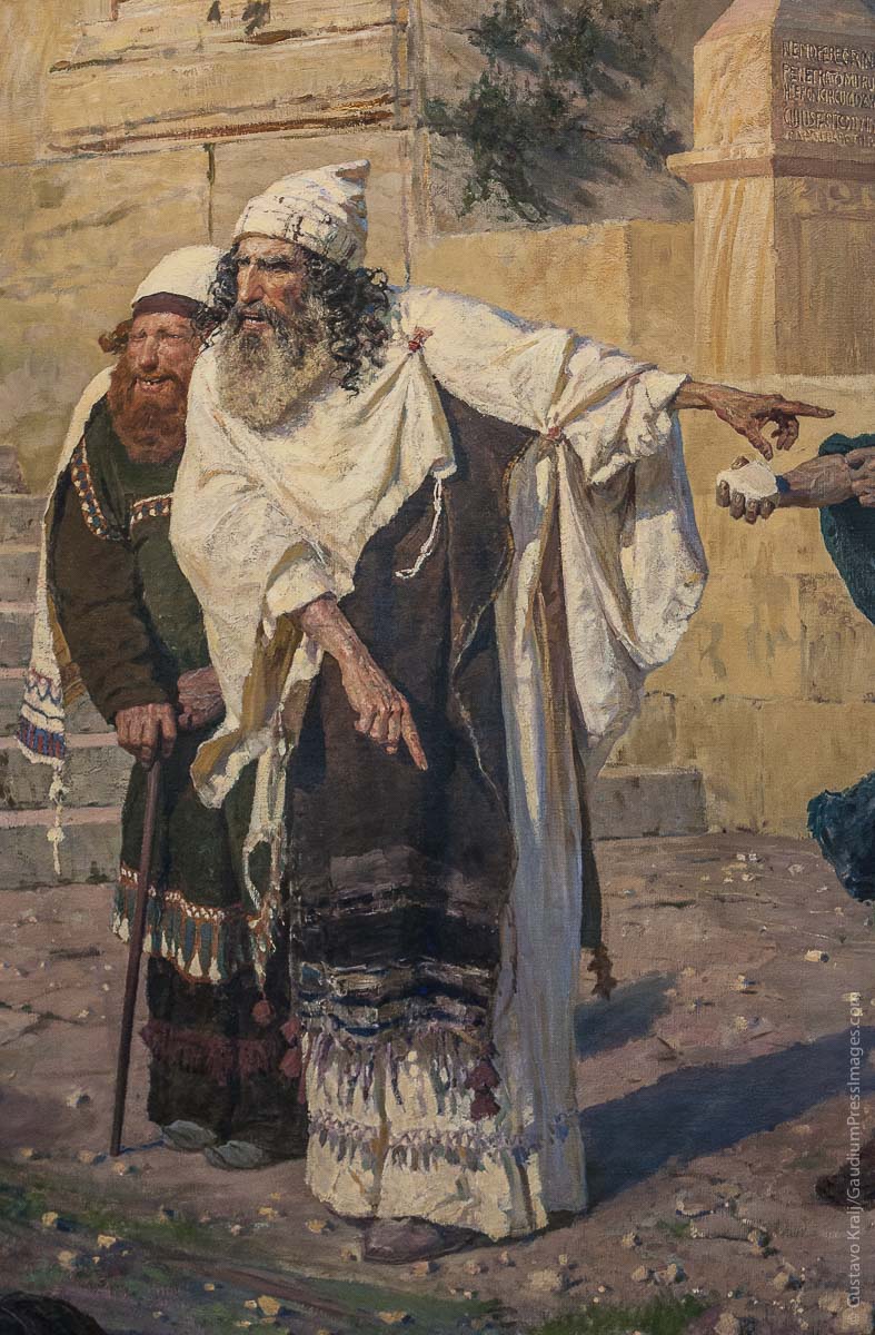 Fariseos confrontando a Jesus. Oleo por Vasili Polenov. Museo Estatal Ruso. San Petesburgo, Rusia. Foto: Gustavo Kralj/GaudiumpressImages.com