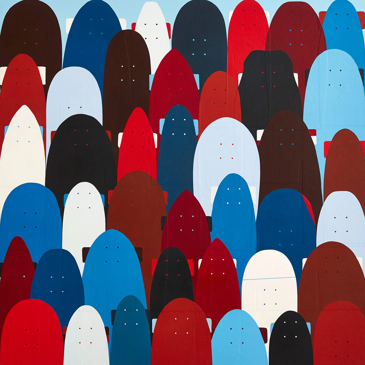 The Line Up acrylic/ collage on wood panel, 2014 18" x 18" price and availability, email: info(at)ffdg.net