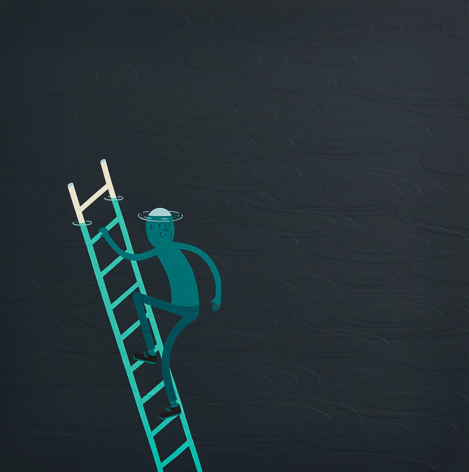 The Depth Finder acrylic collage on panel, 2014 18" x 18" price and availability, email: info(at)ffdg.net