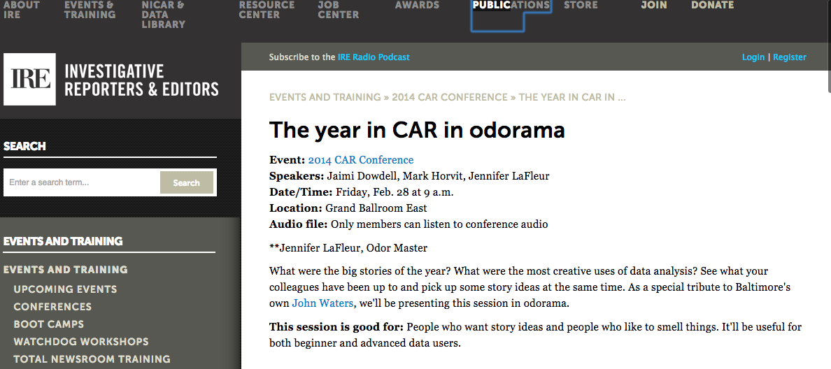 Odorama: The year in CAR