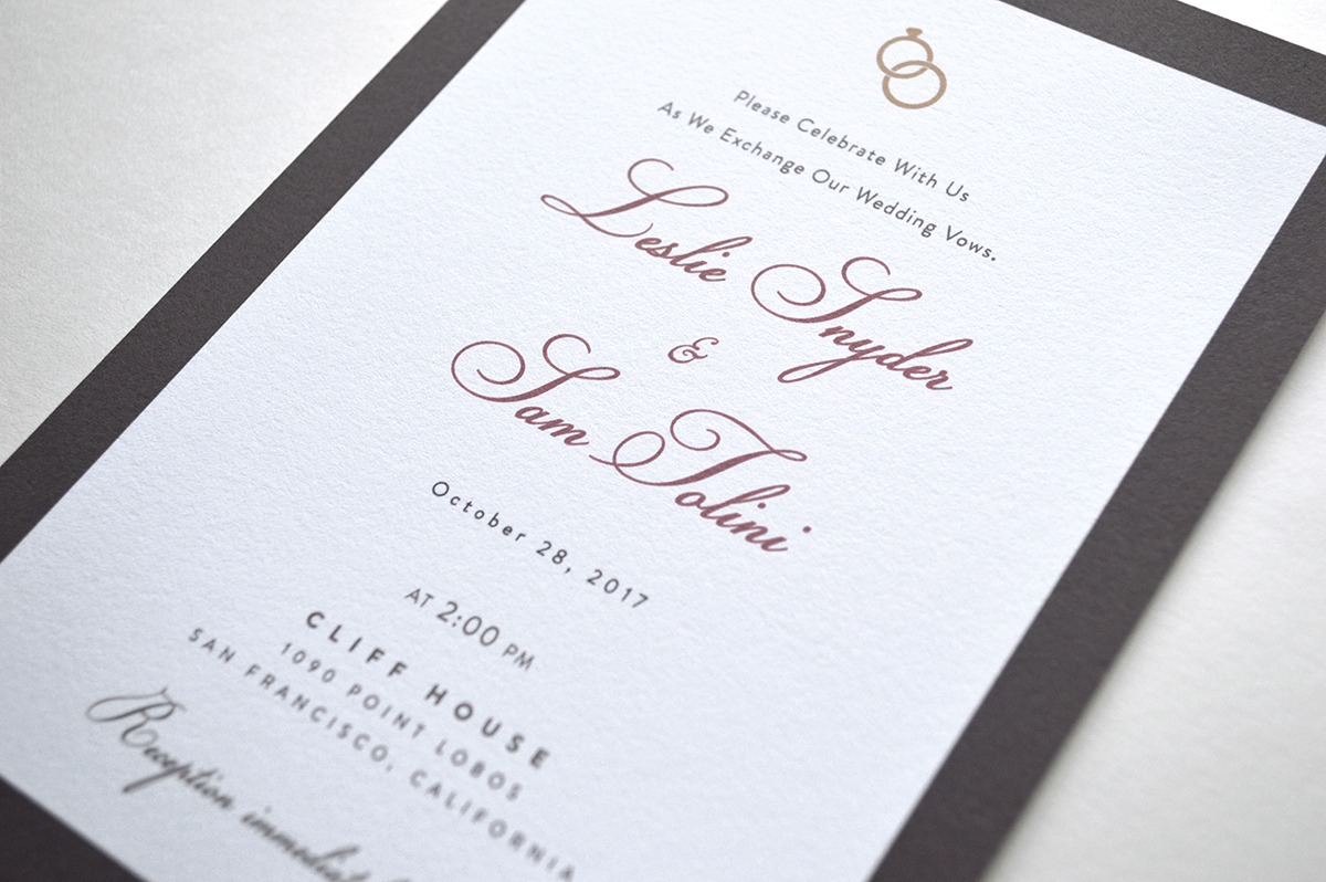Leslie layered wedding invitation