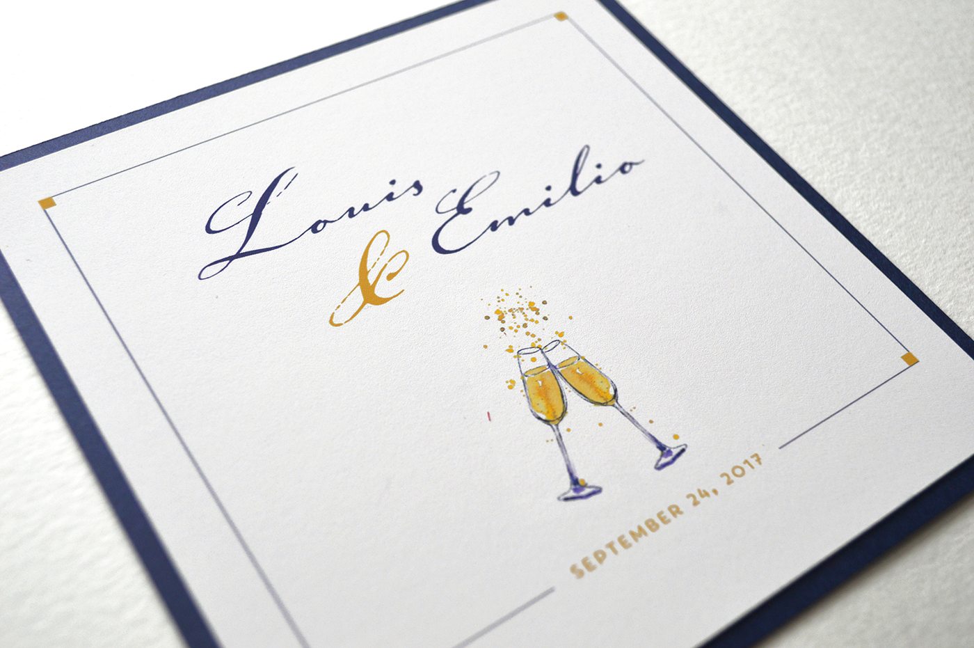 Louis layered wedding invitation