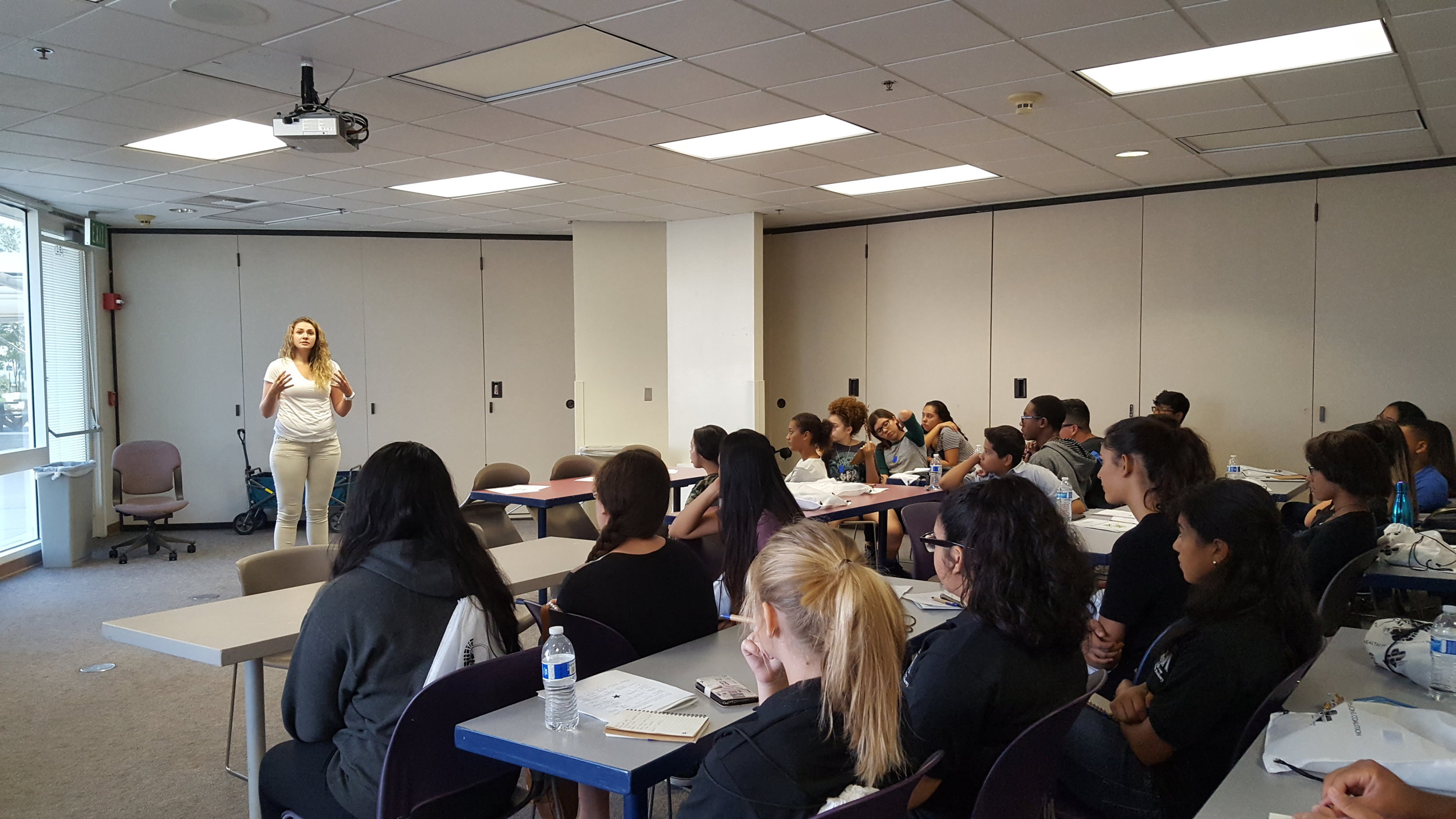 Raquel Bucanan with students
