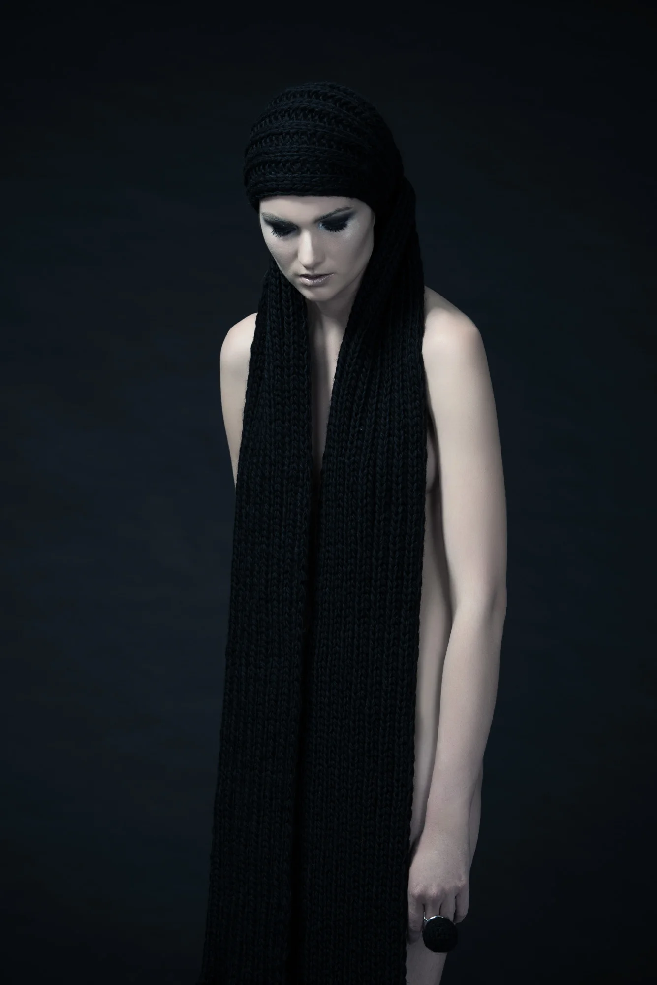Chunky Rib Scarf By hand using wool fibres