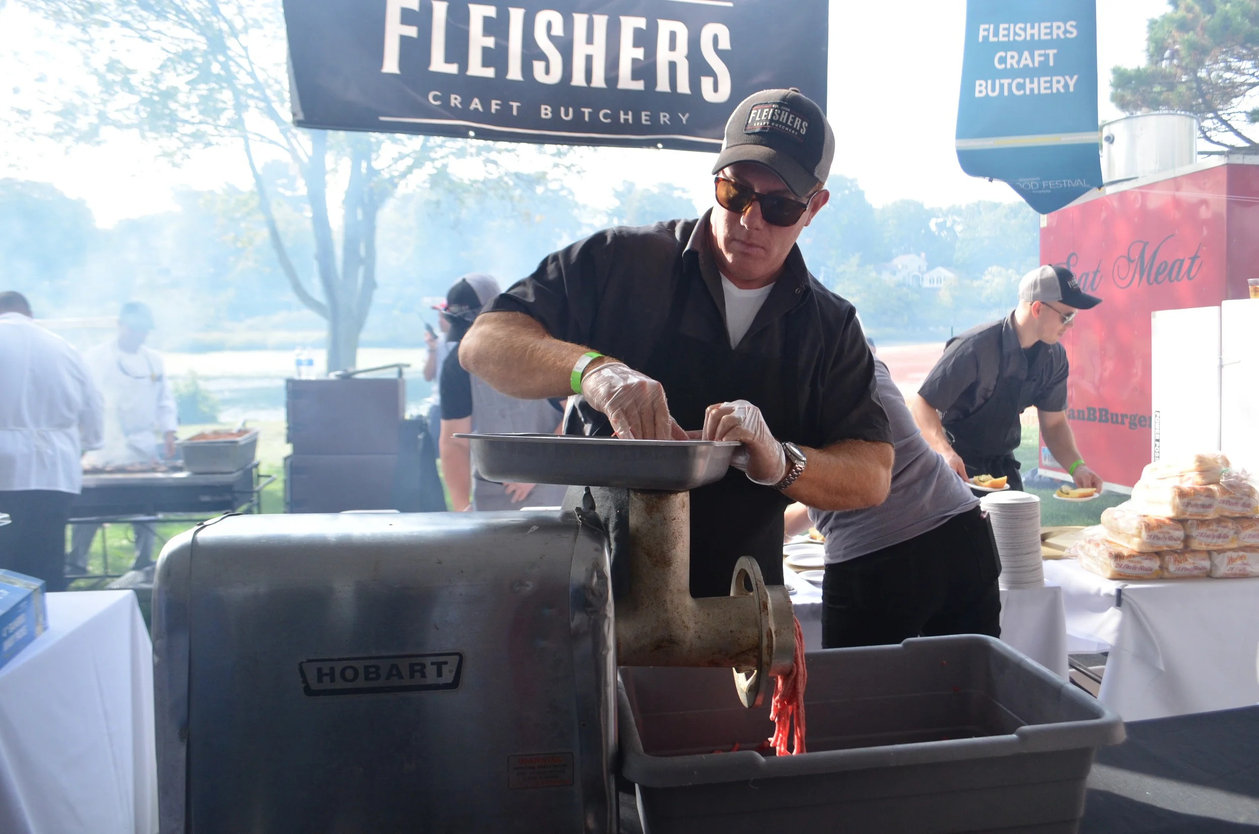 Bravo to Fleisher's Craft Butchery for grinding their own meat in the Budweiser and Burgers tent