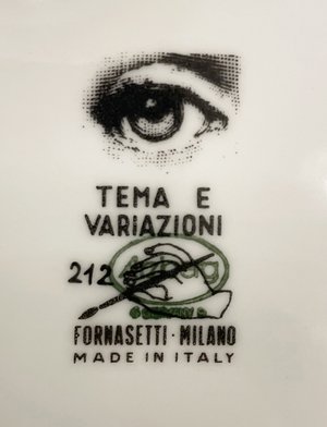Piero Fornasetti, Tema e Variazioni plates, collection of seven (c. 1955)