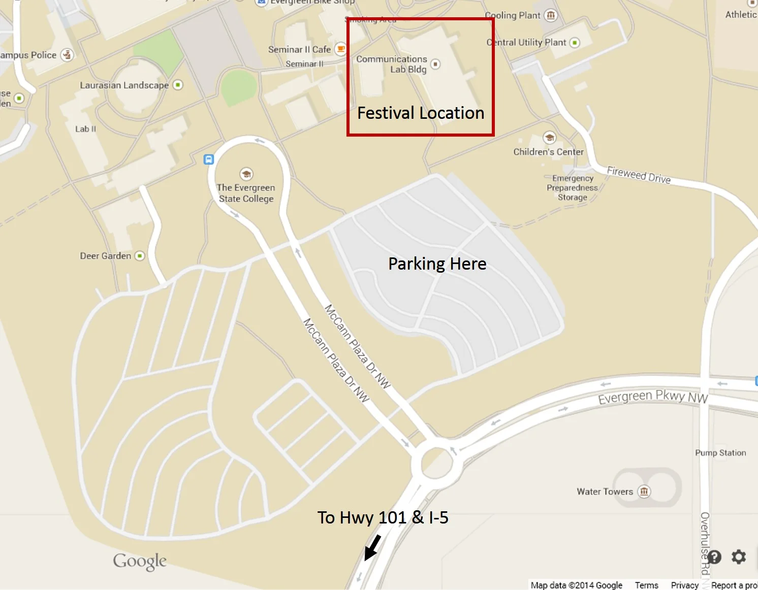 Map of festival location on campuss