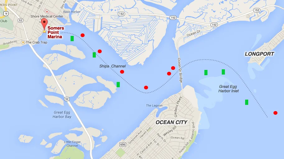Somers Point Marina directions from the water