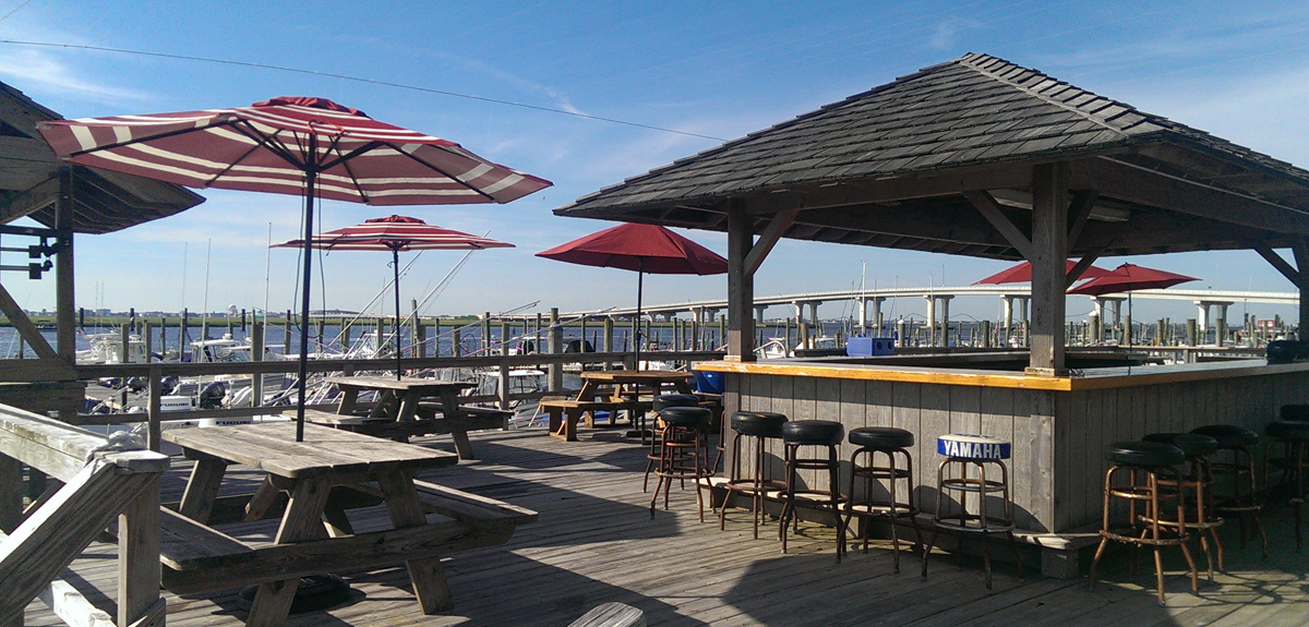 Somers Point Marina Tiki Deck and Picnic area