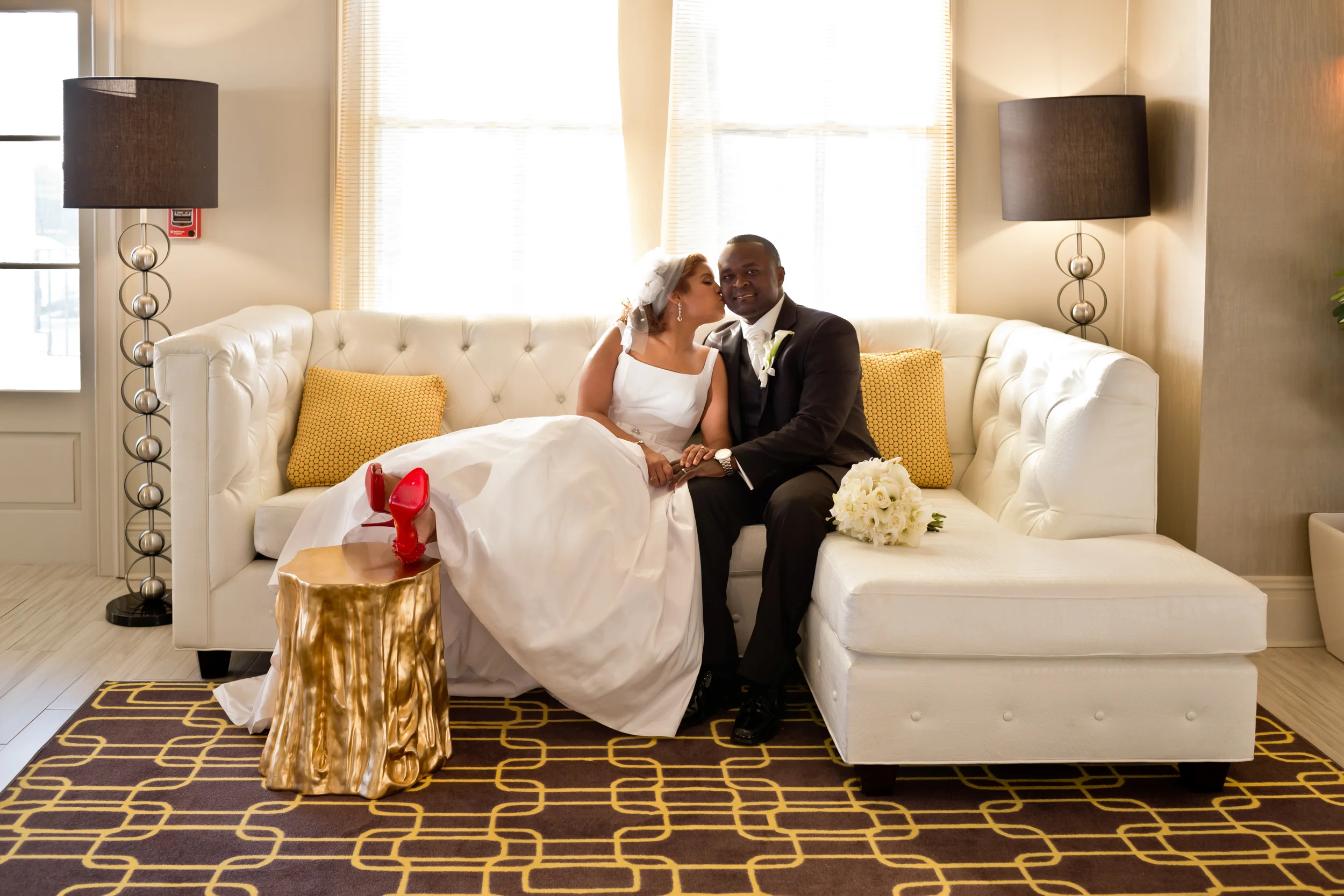 Classy bride and groom wedding portrait at White House Hotel Biloxi