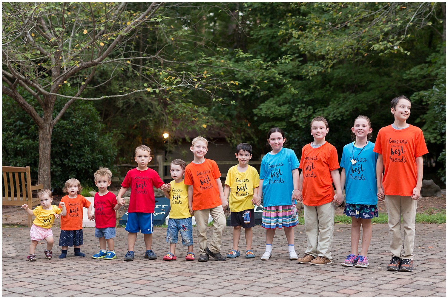 first cousins in order in matching shirts