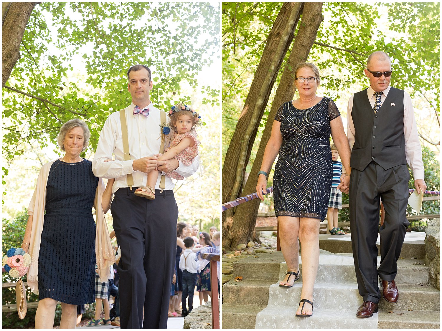 parents at wedding processional at camp wedding