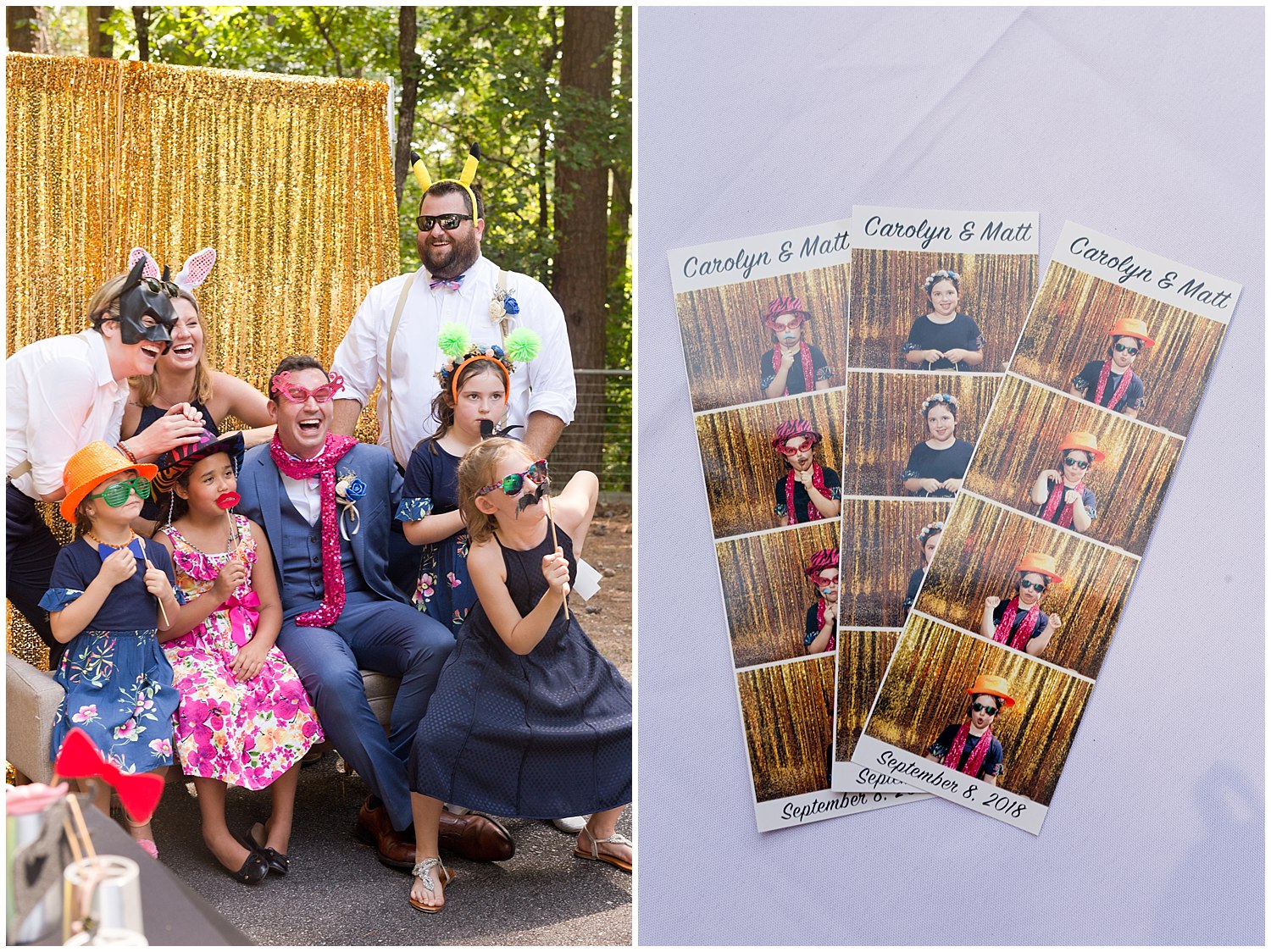 photo booth at outdoor wedding