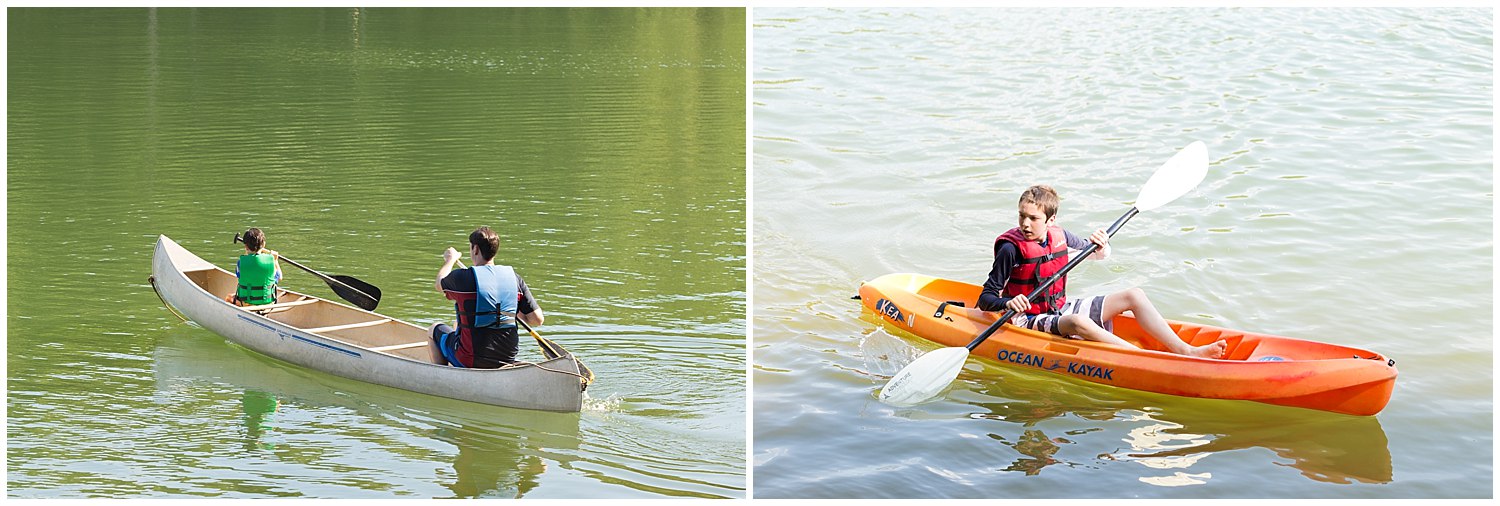 nontraditional outdoorsy wedding with canoeing