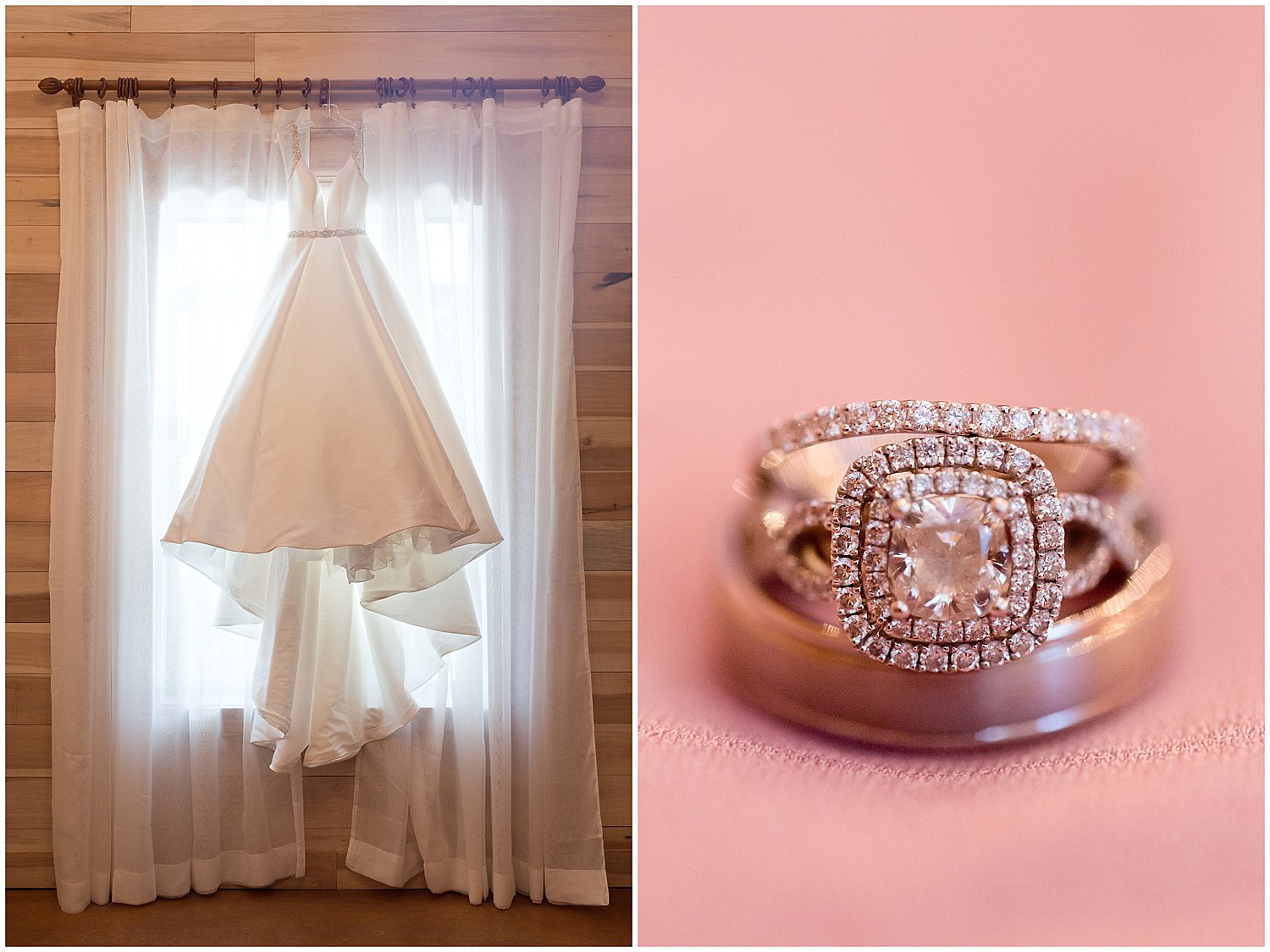 Southern Mississippi wedding photographer - dress and ring detail shots in Kiln, MS