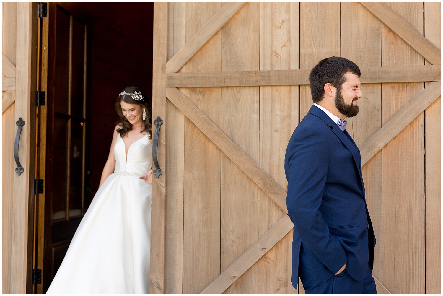 first look at wedding in Kiln, MS