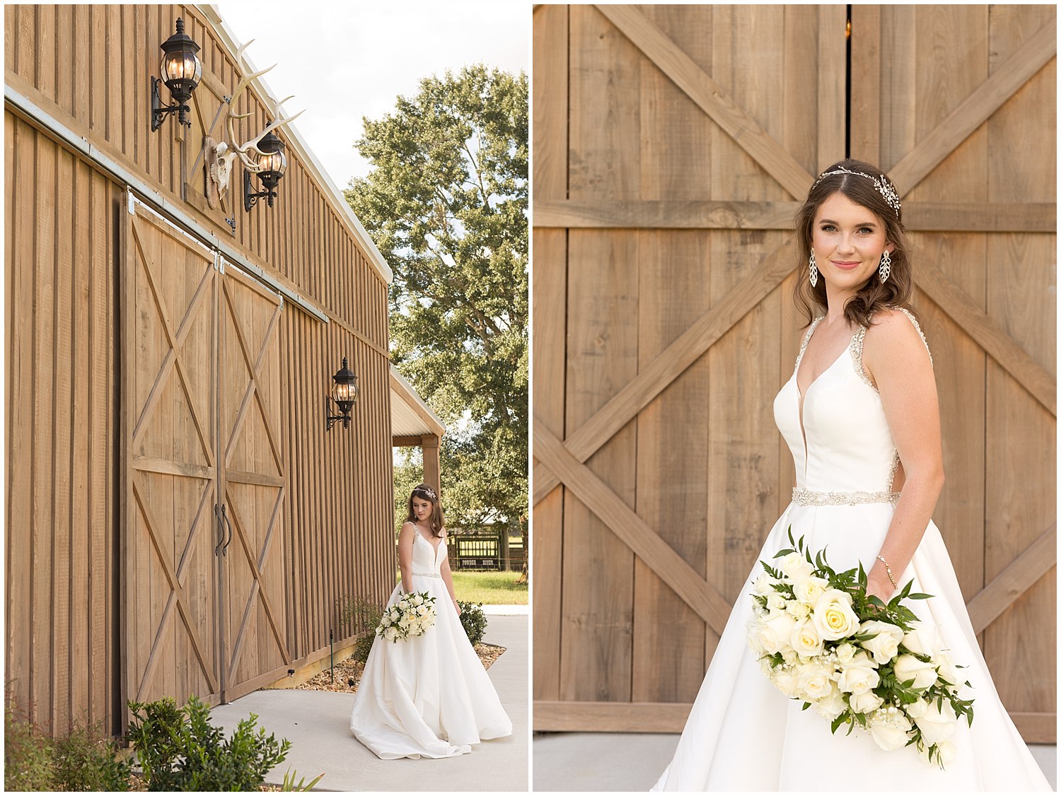 bridal portraits at barn - Ocean Springs wedding photographer