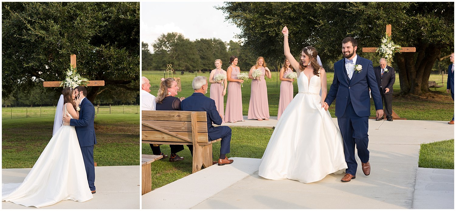 wedding recessional photo at outdoor wedding in South MS