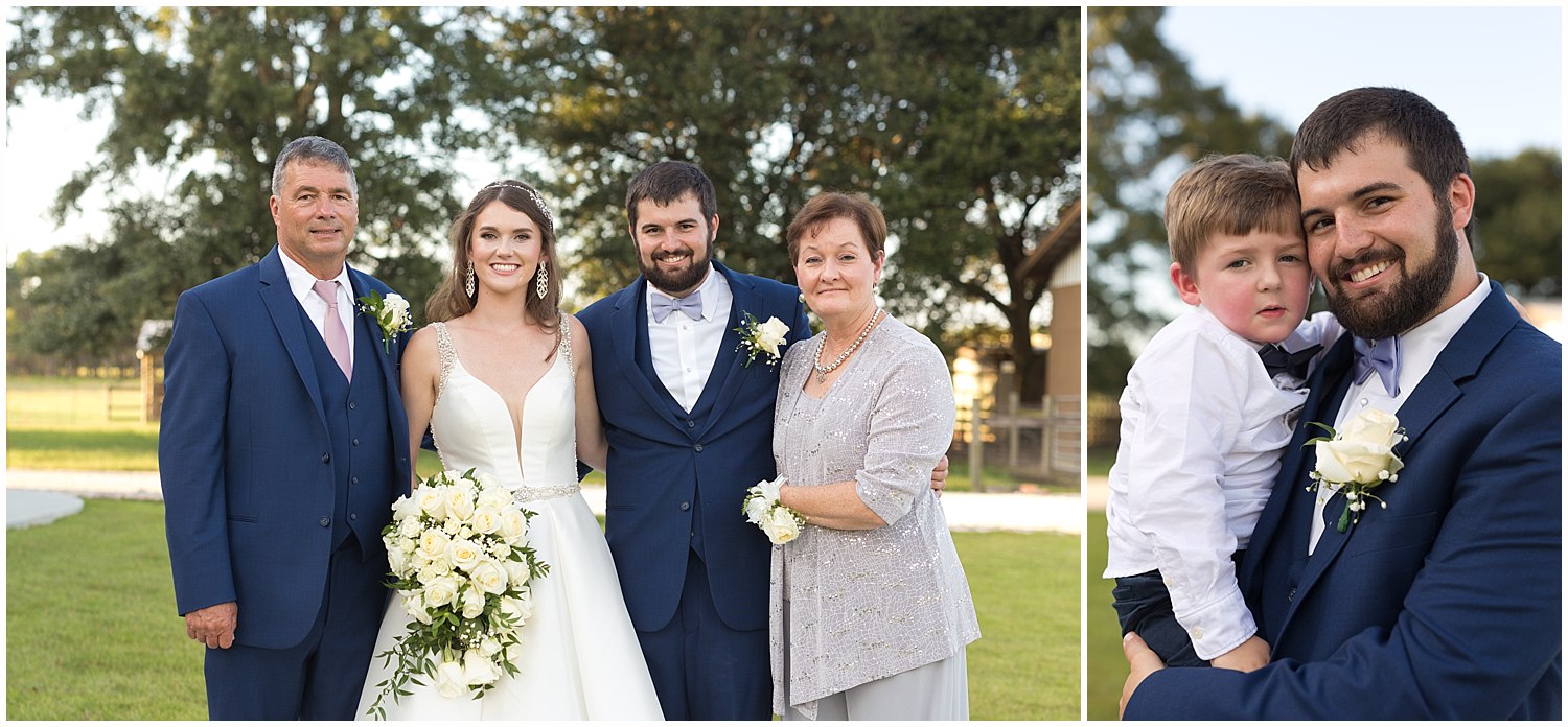 family portraits at wedding in South Mississippi