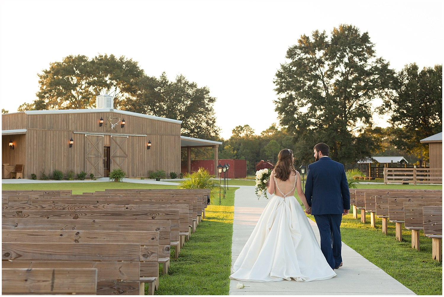 wedding ceremony site at The Barn at Love Farms