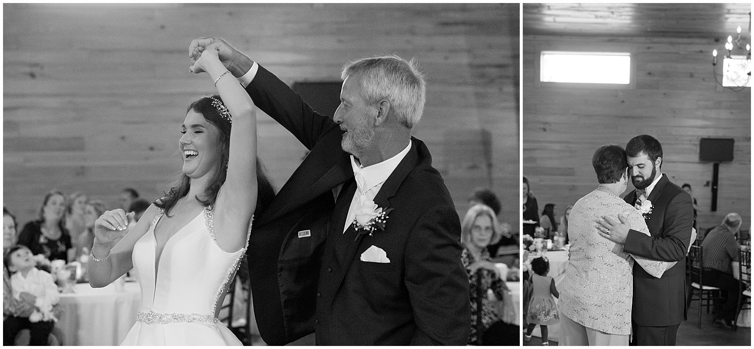 parent dances at wedding reception in Southern Mississippi