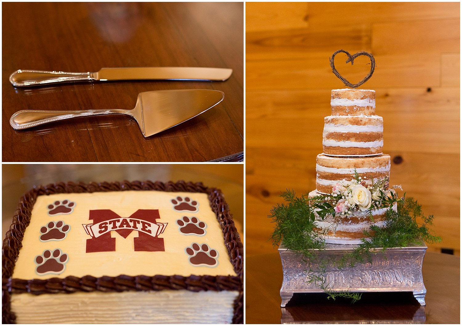 Mississippi State groom's cake at Kiln, MS barn wedding