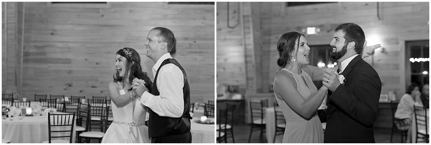 wedding reception dancing at The Barn at Love Farms