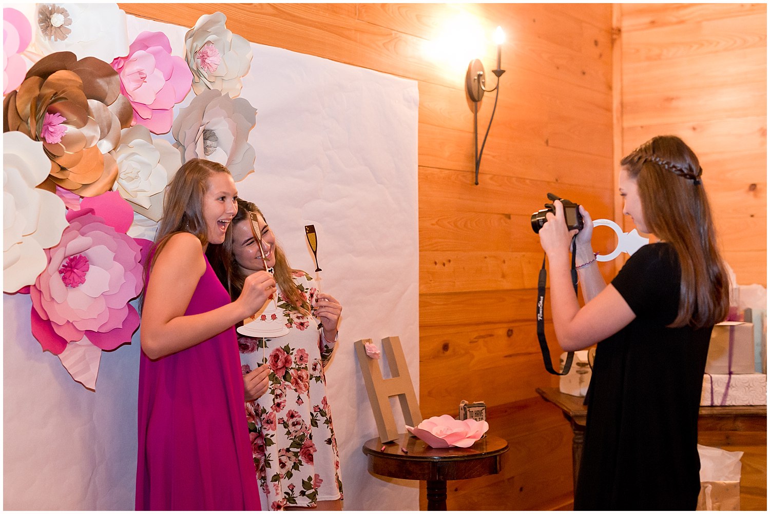 DIY wedding photo booth at The Barn at Love Farms