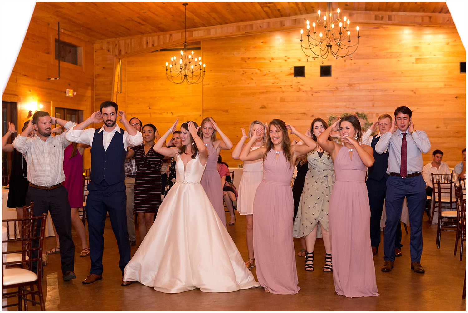 dancing at barn wedding reception in Kiln, MS