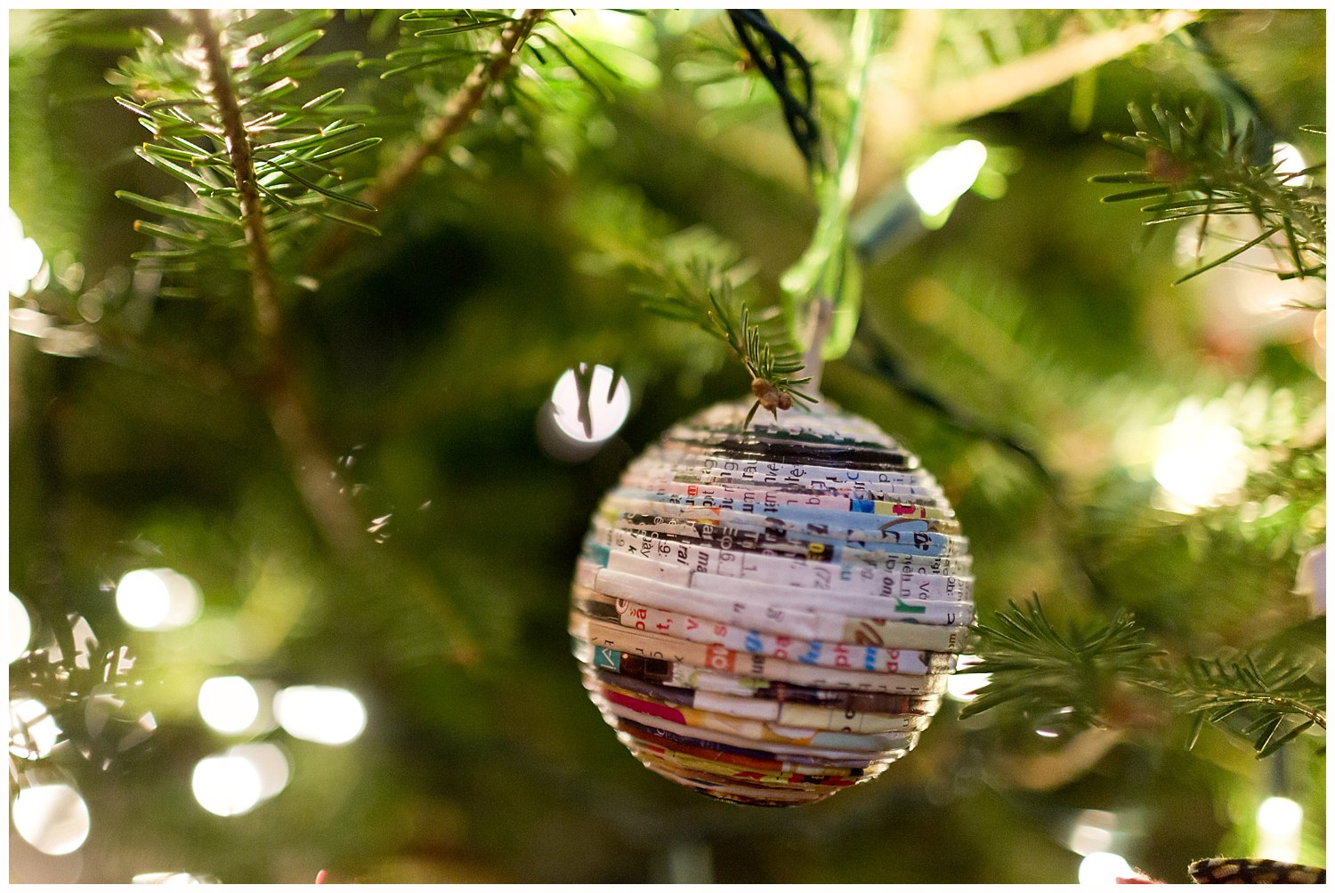 recycled paper Christmas ornament