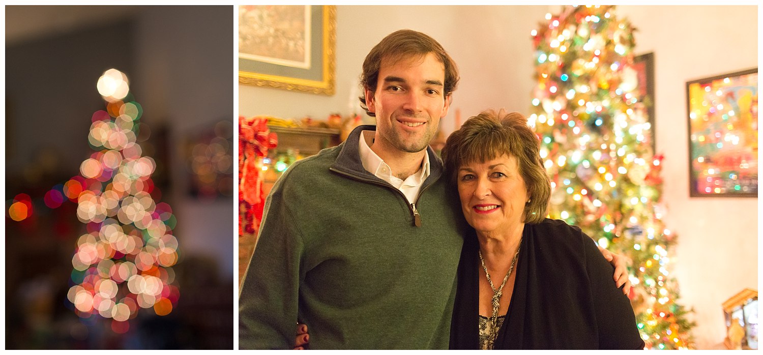 family photo with Christmas tree