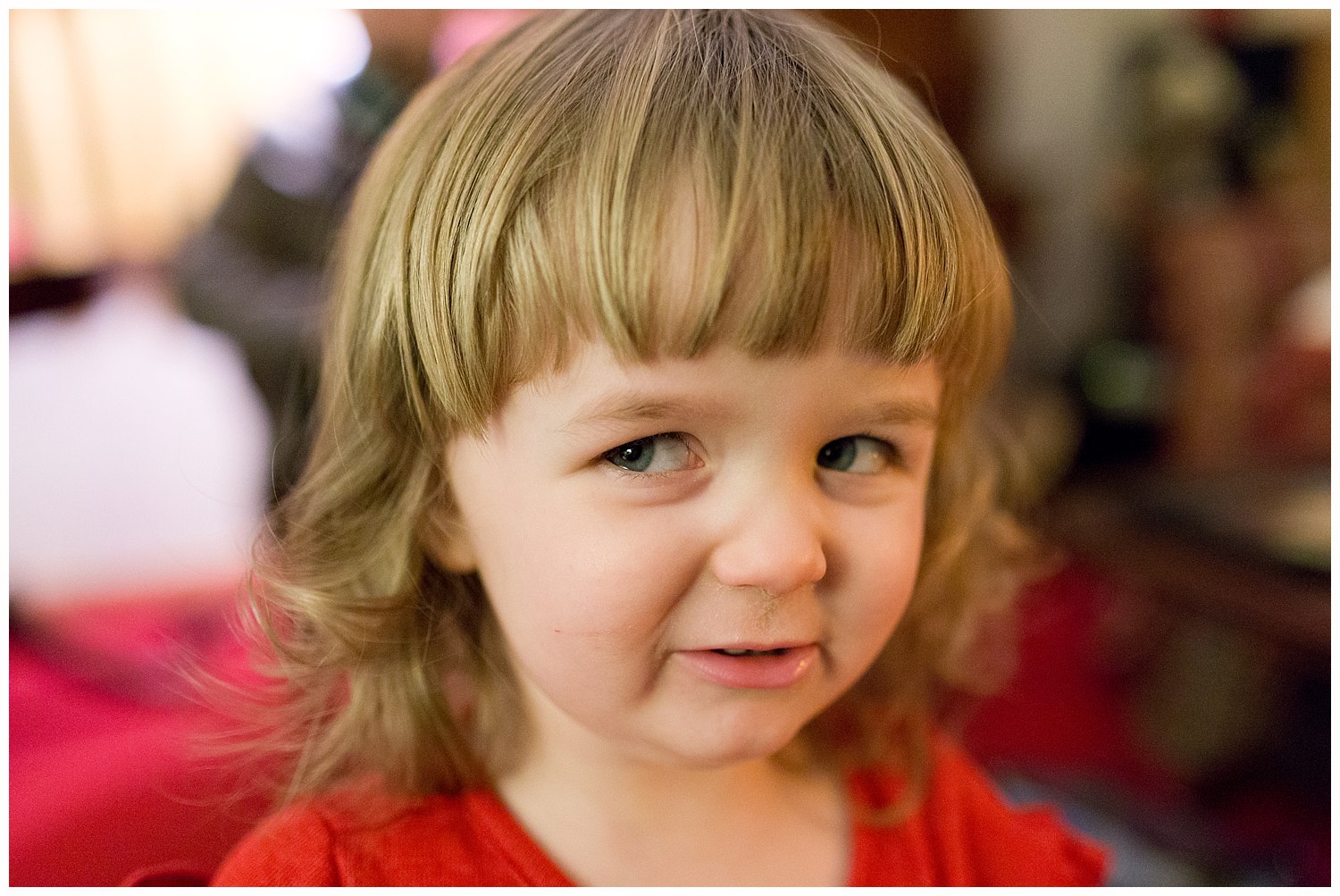 little girl making funny face
