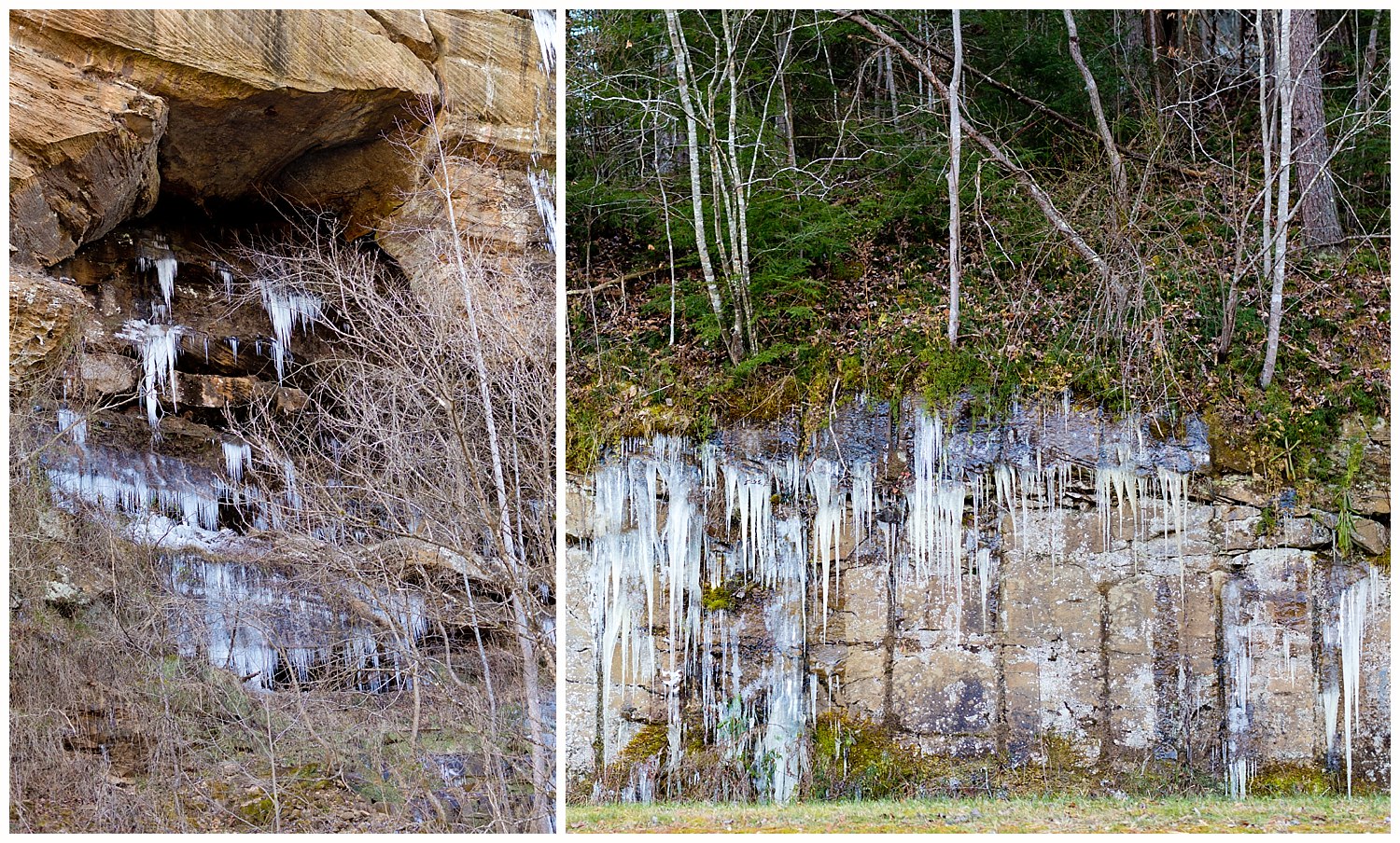 icicles in Laurel Curves in Elliott County, KY